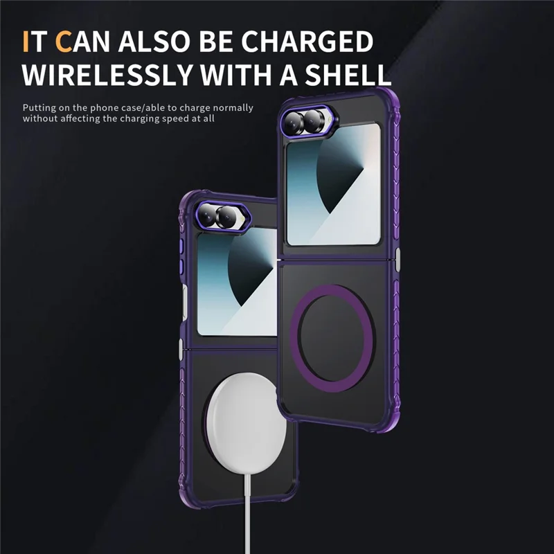 Étui pour Samsung Galaxy Z Flip6 5G Compatible avec MagSafe PC + Couverture arrière en TPU - Violet