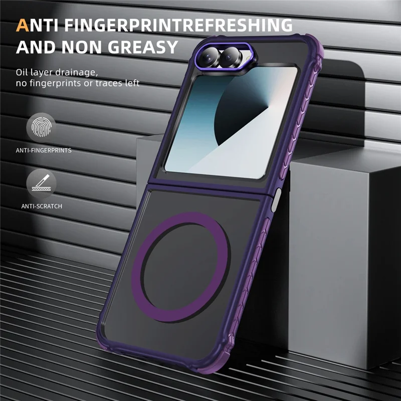 Étui pour Samsung Galaxy Z Flip6 5G Compatible avec MagSafe PC + Couverture arrière en TPU - Violet