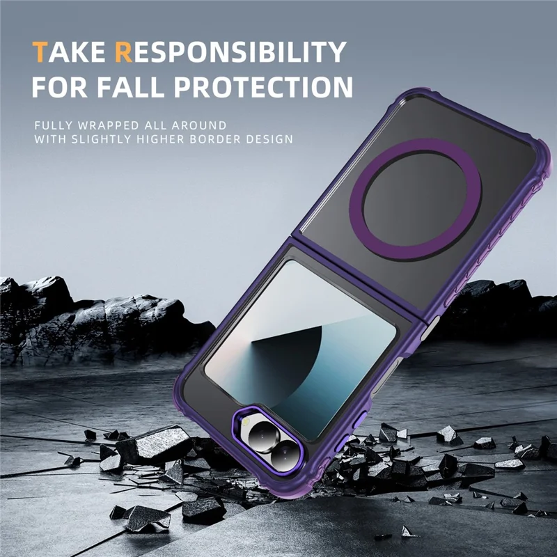 Étui pour Samsung Galaxy Z Flip6 5G Compatible avec MagSafe PC + Couverture arrière en TPU - Violet