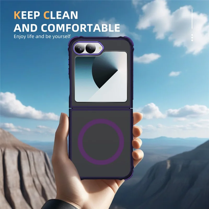 Étui pour Samsung Galaxy Z Flip6 5G Compatible avec MagSafe PC + Couverture arrière en TPU - Violet