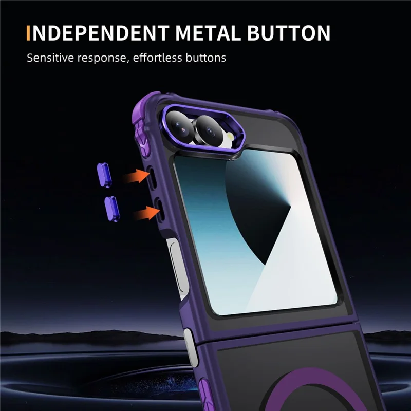 Étui pour Samsung Galaxy Z Flip6 5G Compatible avec MagSafe PC + Couverture arrière en TPU - Violet