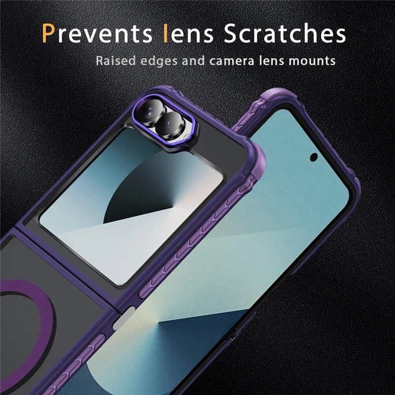 Étui pour Samsung Galaxy Z Flip6 5G Compatible avec MagSafe PC + Couverture arrière en TPU - Violet
