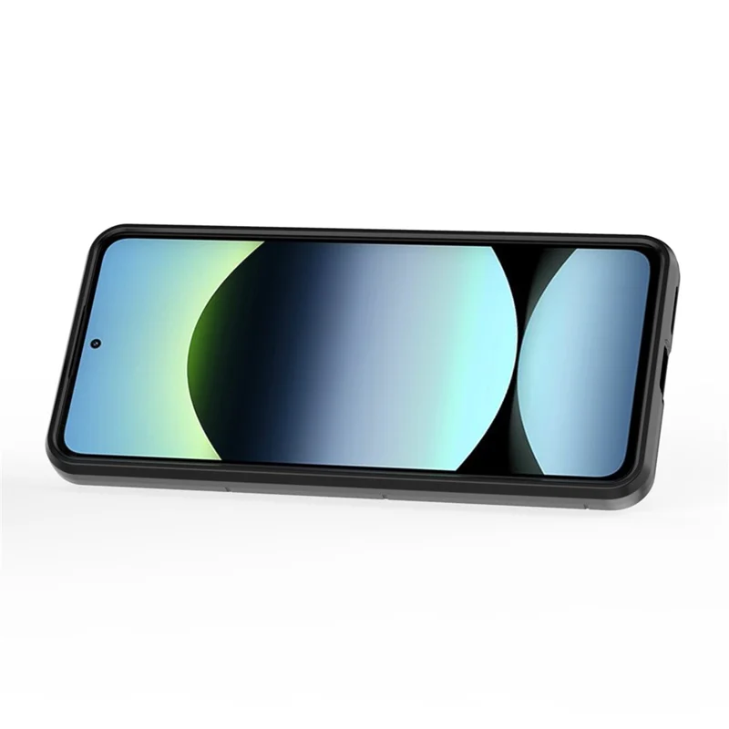 For Xiaomi Redmi Note 14 4G (163.25mm) Case PC + TPU Protective Phone Cover with Ring Kickstand - Black