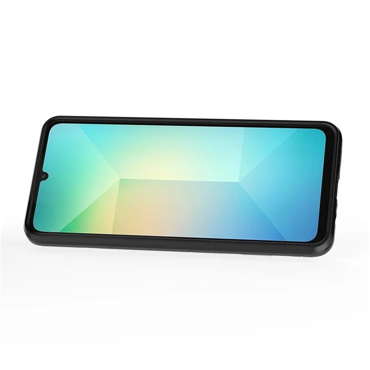 Capa protetora de telefone para Samsung Galaxy A06 com PC + TPU e anel de suporte - Preta