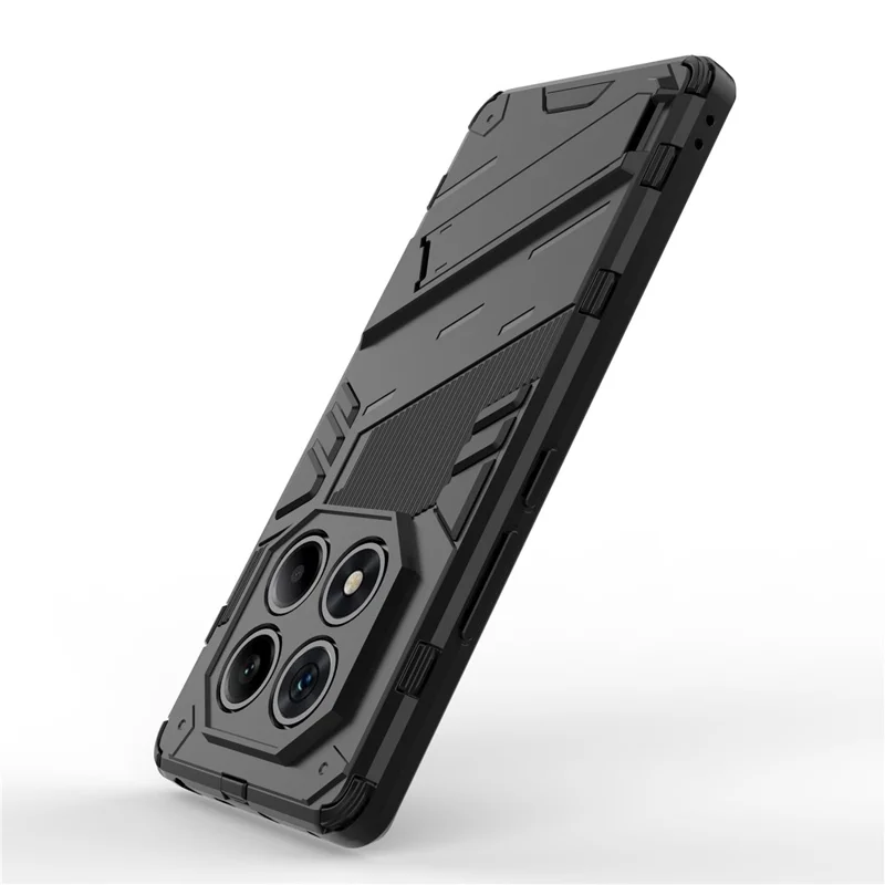 For Xiaomi Redmi Note 14 Pro 4G Case PC + TPU Shockproof Phone Cover with Kickstand - Black