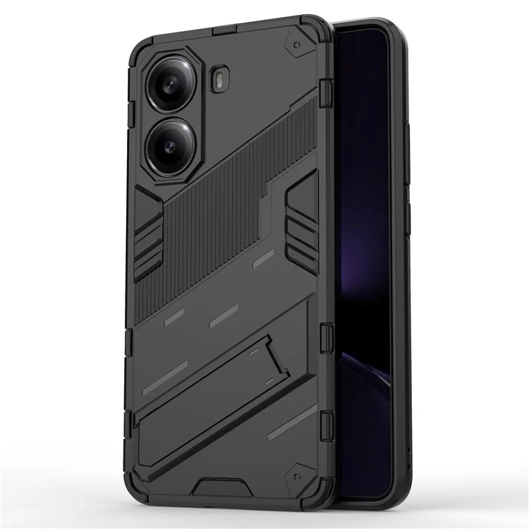 Per Xiaomi Poco X7 Pro 5G / Redmi Turbo 4 5G Custodia PC + TPU antiurto con supporto - Nero