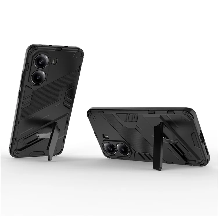 Per Xiaomi Poco X7 Pro 5G / Redmi Turbo 4 5G Custodia PC + TPU antiurto con supporto - Nero