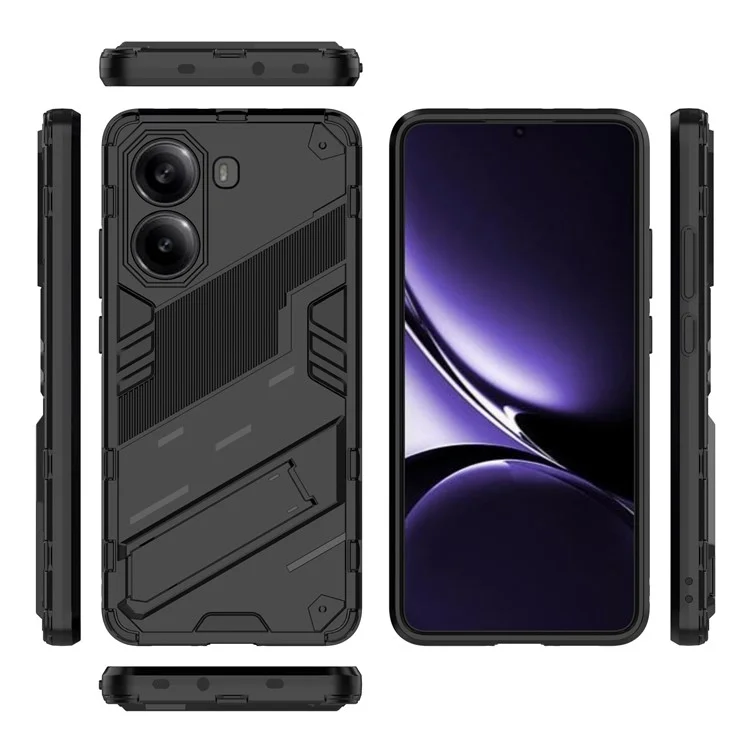 Per Xiaomi Poco X7 Pro 5G / Redmi Turbo 4 5G Custodia PC + TPU antiurto con supporto - Nero