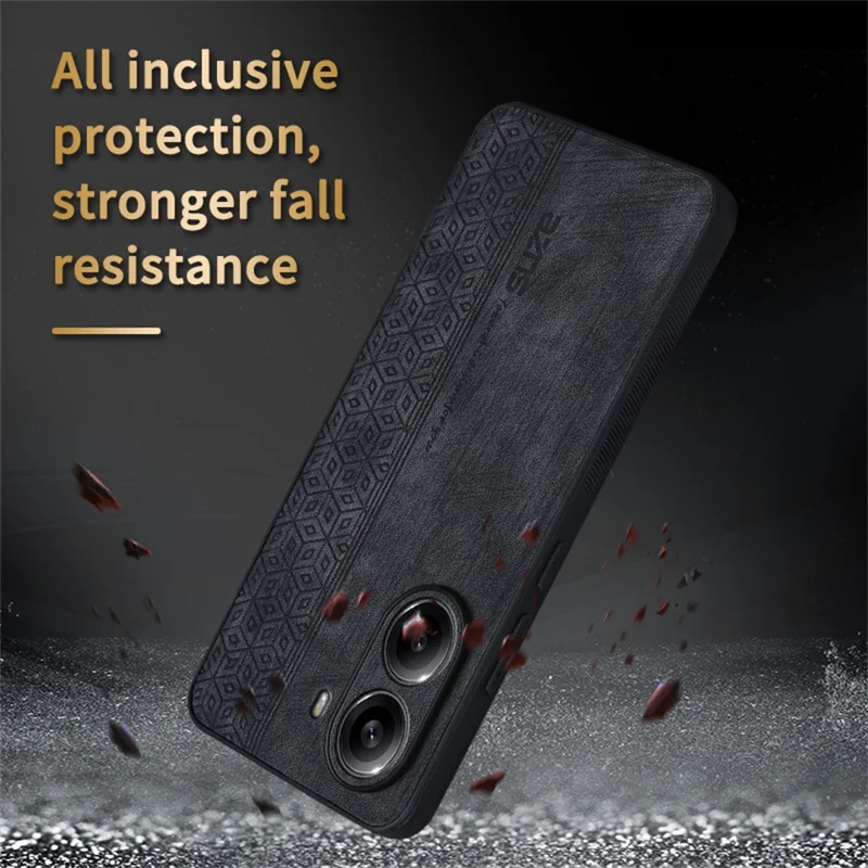 Capa AZNS para Xiaomi Poco X7 Pro 5G / Redmi Turbo 4 5G em Couro PU com Proteção e Revestimento de TPU - Marrom