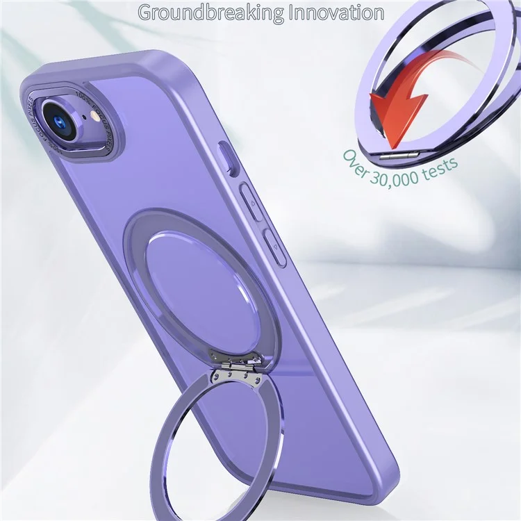 Capa para iPhone 16e Compatível com MagSafe TPU + Suporte de Acrílico - Roxo Claro