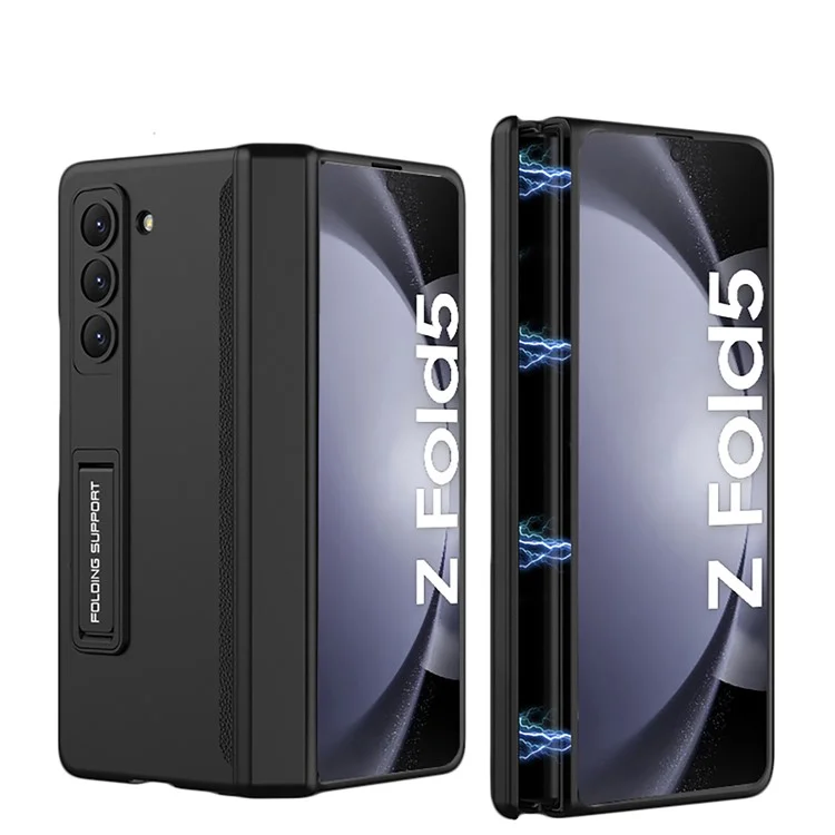 GKK 10691 For Samsung Galaxy Z Fold5 5G Case with Clear Screen Film Magnetic Hinge Kickstand Phone Cover - Black