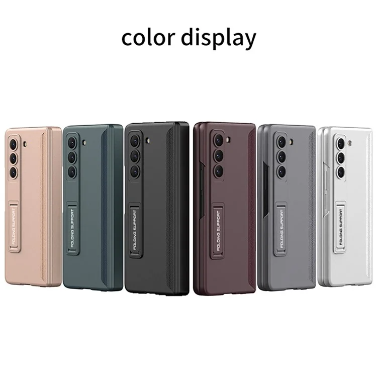GKK 10691 For Samsung Galaxy Z Fold5 5G Case with Clear Screen Film Magnetic Hinge Kickstand Phone Cover - Black