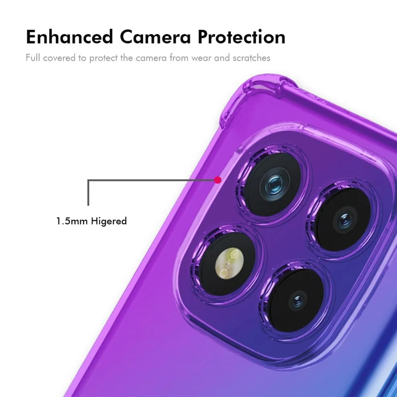 ENKAY For Xiaomi Redmi Note 14 Pro 4G Case Gradient Series Thickened Four Corner Anti-Drop TPU Phone Cover - Purple  /  Blue