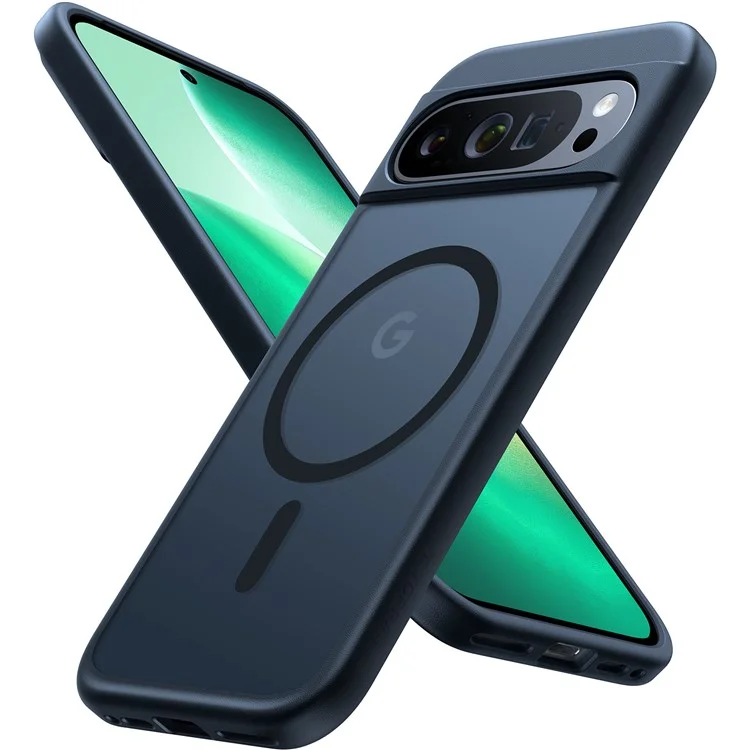 TORRAS Para Capa de Google Pixel 9 Pro XL Compatível com MagSafe, PC Fosco + Capa de Celular TPU com Toque na Pele