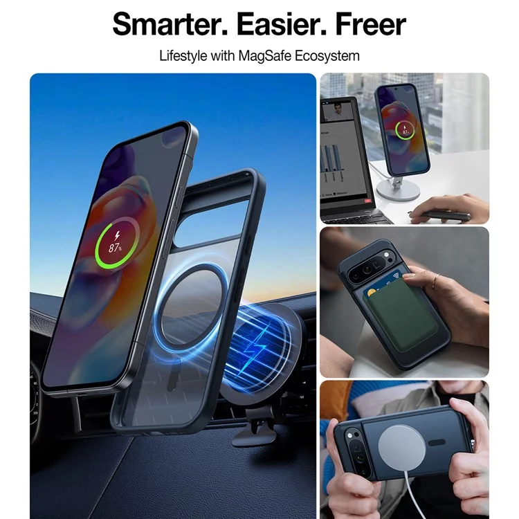 TORRAS Para Capa de Google Pixel 9 Pro XL Compatível com MagSafe, PC Fosco + Capa de Celular TPU com Toque na Pele