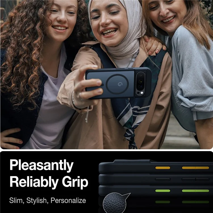 TORRAS Para Capa de Google Pixel 9 Pro XL Compatível com MagSafe, PC Fosco + Capa de Celular TPU com Toque na Pele