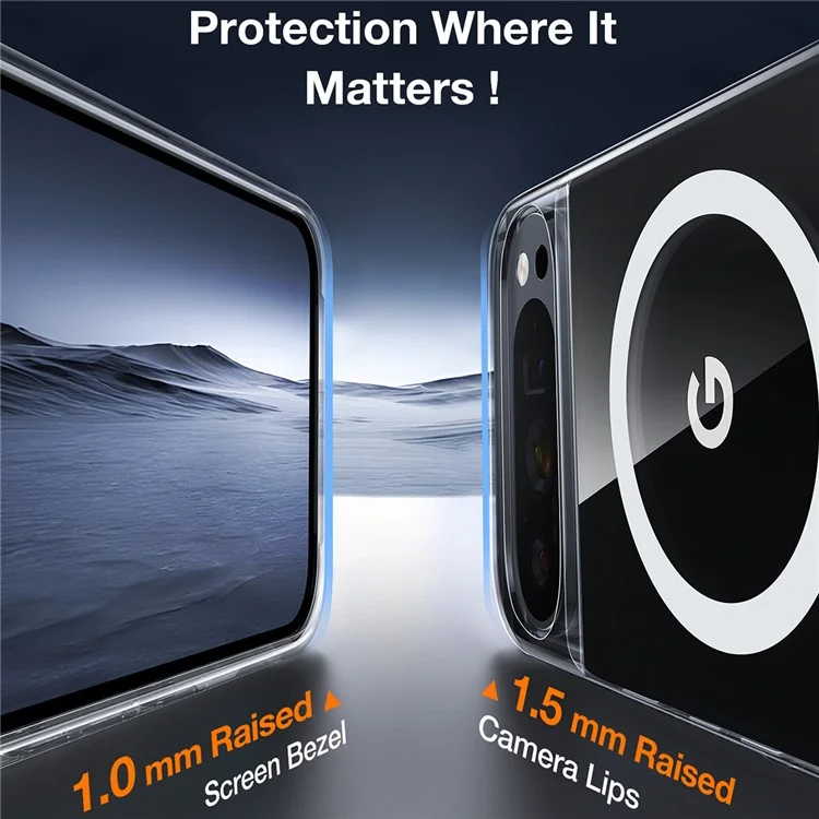 TORRAS For Google Pixel 9 Pro XL Case Kickstand TPU + PC Phone Cover Compatible with MagSafe - Transparent