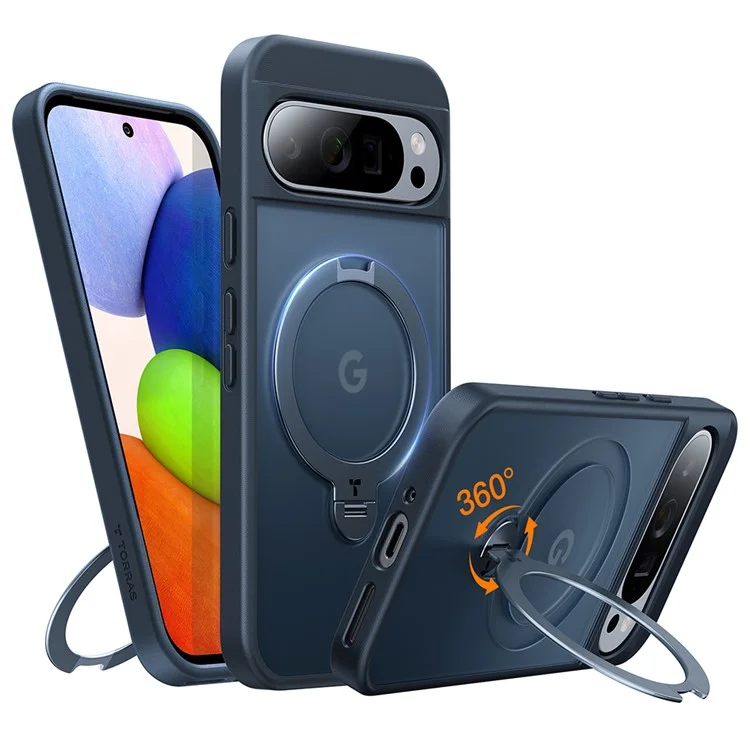 Capa TORRAS para Google Pixel 9 Pro XL Compatível com MagSafe com Suporte Giratório PC + Capa de Celular TPU