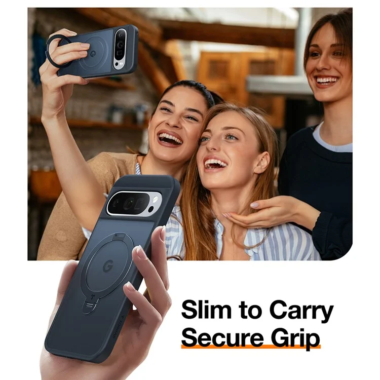 Capa TORRAS para Google Pixel 9 Pro XL Compatível com MagSafe com Suporte Giratório PC + Capa de Celular TPU