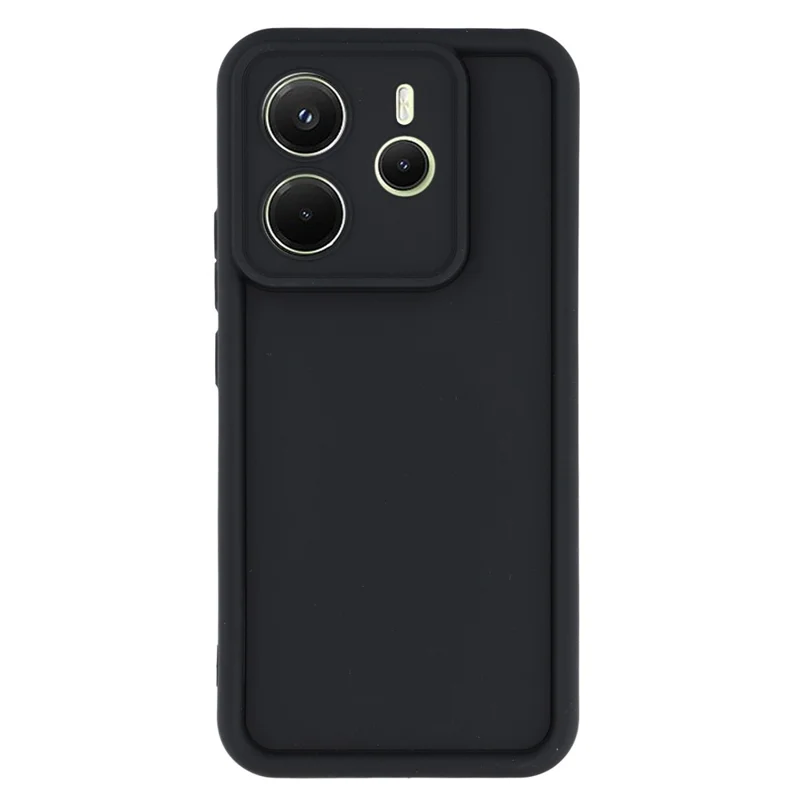 For Xiaomi Redmi Note 14 4G (163.25mm) Case Grooved Design TPU Anti Slip Phone Cover - Black