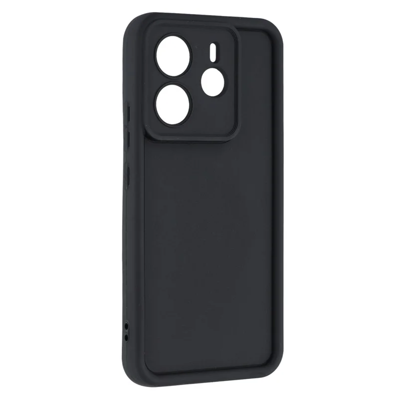 For Xiaomi Redmi Note 14 4G (163.25mm) Case Grooved Design TPU Anti Slip Phone Cover - Black