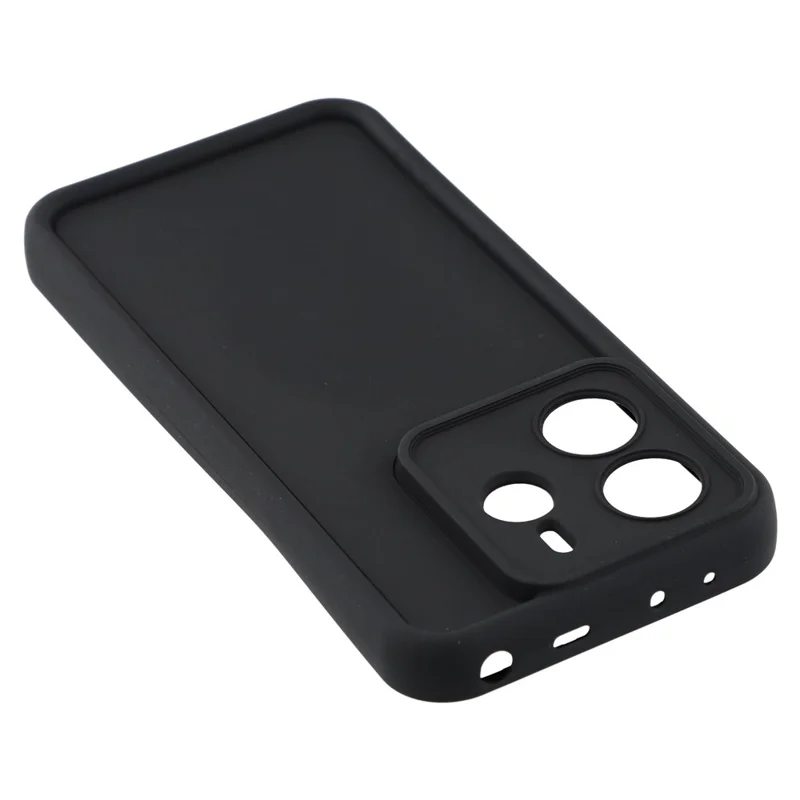 For Xiaomi Redmi Note 14 4G (163.25mm) Case Grooved Design TPU Anti Slip Phone Cover - Black