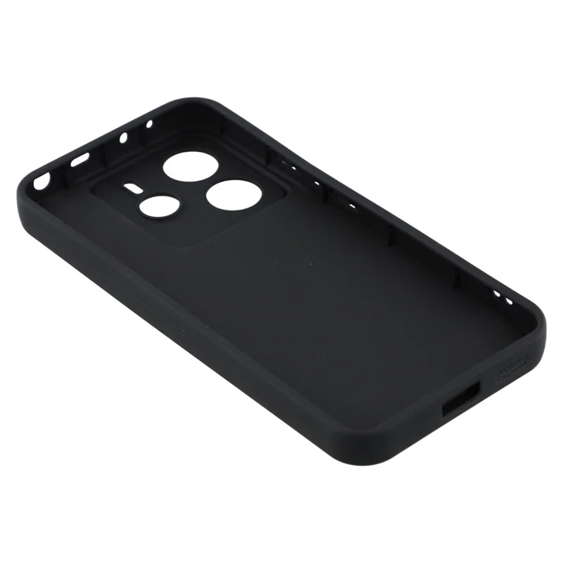 For Xiaomi Redmi Note 14 4G (163.25mm) Case Grooved Design TPU Anti Slip Phone Cover - Black