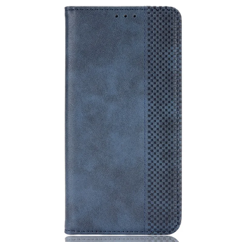 Drop-proof Cell Phone Cover For Honor 70 Lite 5G / X6 4G / Honor Play6C / X8 5G Magnetic Auto Closing Folio Flip Leather Wallet Case Retro Imprint Pattern Phone Shell with Stand - Blue