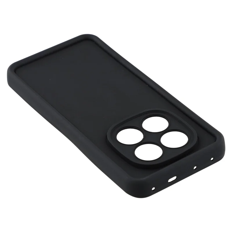 For Xiaomi Redmi Note 14 Pro 5G / Poco X7 5G Case Grooved Design TPU Anti Slip Phone Cover - Black
