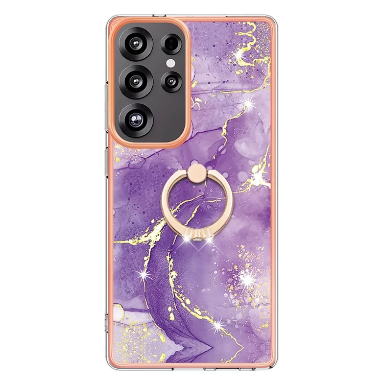Funda para Samsung Galaxy S25 Ultra con Patrón de Mármol, Soporte y Cubierta de Teléfono - Morado 002
