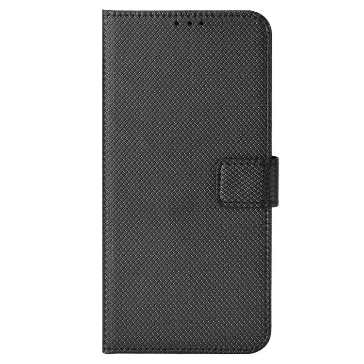 Capa de telefone com textura de diamante para Honor 70 Lite 5G / X6 4G / Honor Play6C / X8 5G - Capa de carteira de couro sintético resistente a arranhões com suporte - Preto