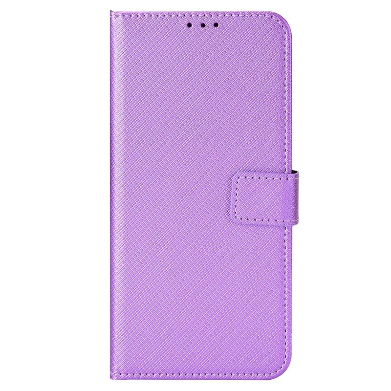 Diamond Texture Phone Cover For Honor 70 Lite 5G / X6 4G / Honor Play6C / X8 5G Scratch-resistant Phone Folio Flip Leather Wallet Case with Stand - Purple