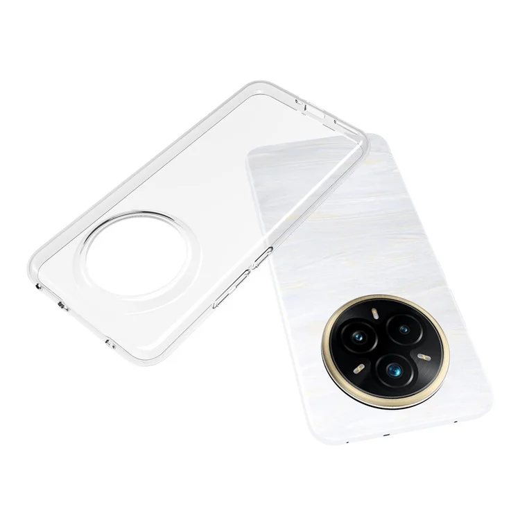 Funda transparente delgada resistente a marcas de agua de TPU para Realme 14 Pro+ 5G