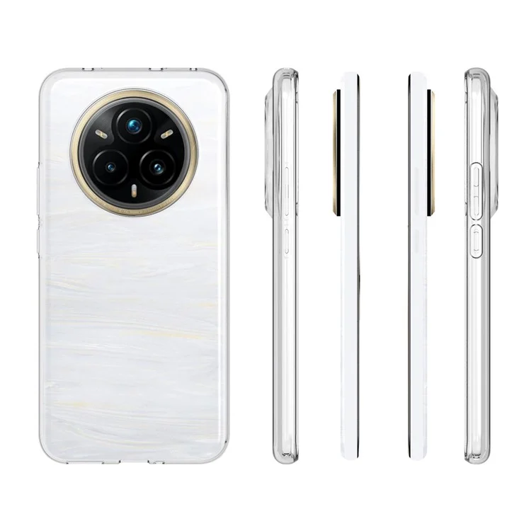 Funda transparente delgada resistente a marcas de agua de TPU para Realme 14 Pro+ 5G