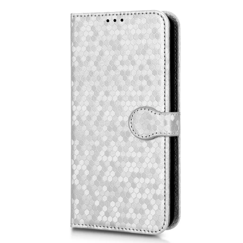 غطاء هاتف مقاوم للسقوط لـ Xiaomi Redmi K50 Ultra 5G / 12T 5G، غطاء جلد قابل للطي بنمط نقطي مع حامل ومحفظة لهاتف محمول مع حزام - فضي