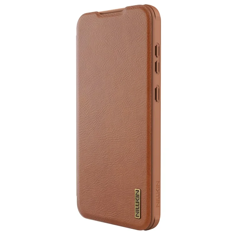 Cover in pelle NILLKIN Qin Pro Series per Samsung Galaxy A56 5G con vani porta carte - Marrone