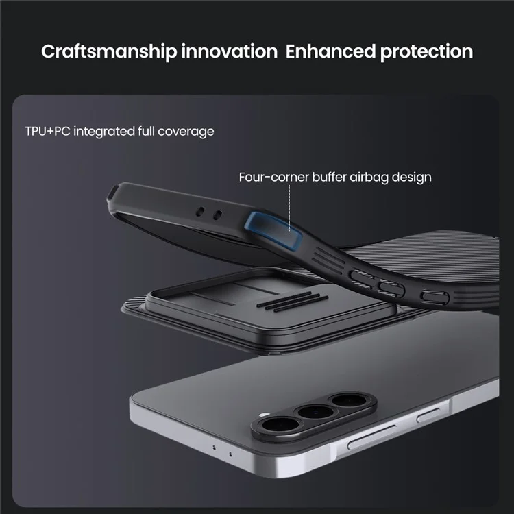 NILLKIN Camshield Pro for Samsung Galaxy A56 5G Case Compatible with MagSafe TPU + PC Phone Cover with Slider Camera Lid
