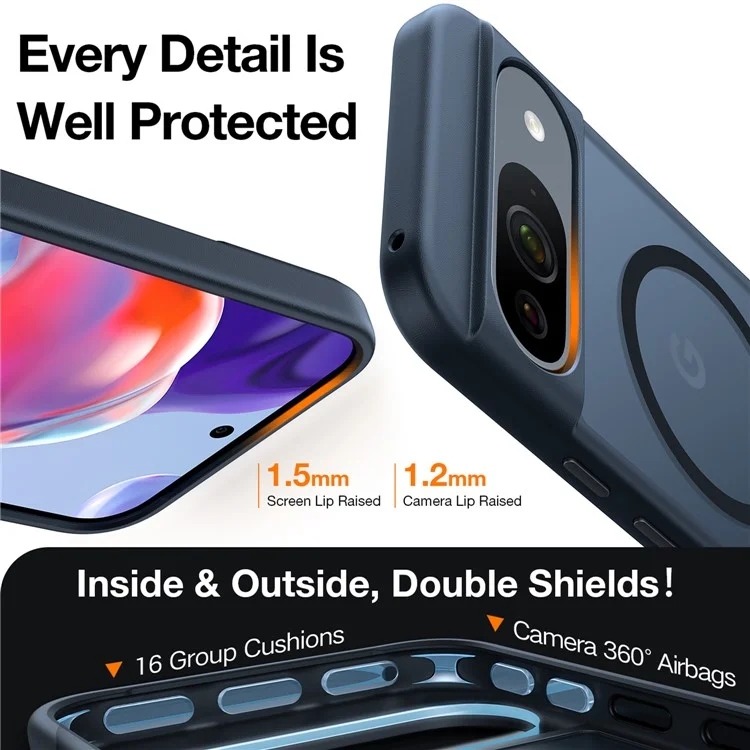 TORRAS For Google Pixel 9 Pro / 9 Case Compatible with MagSafe Matte PC + TPU Phone Cover