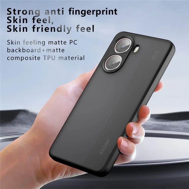 Matte Case for Xiaomi Redmi Turbo 4 5G / Poco X7 Pro 5G Skin-Touch TPU+PC Phone Shell, Transparent Black