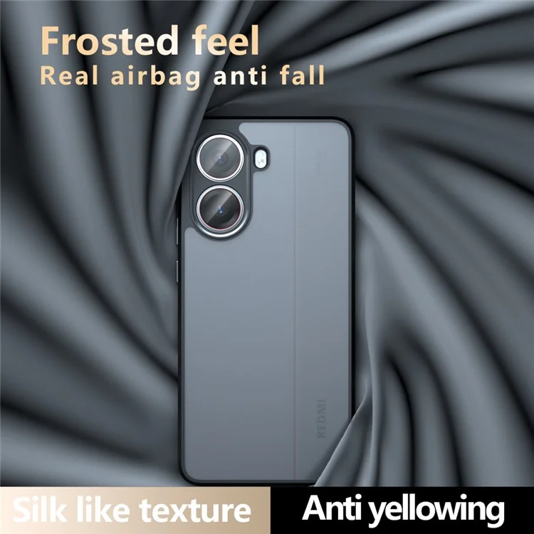 Matte Case for Xiaomi Redmi Turbo 4 5G / Poco X7 Pro 5G Skin-Touch TPU+PC Phone Shell, Transparent Black