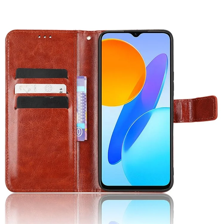 Funda de Cartera para Teléfono para Honor 70 Lite 5G / X6 4G / Honor Play6C / X8 5G, Textura de Caballo Loco, Broche Magnético, Cuero PU, Soporte, Anti-arañazos, Funda de Teléfono Móvil - Marrón