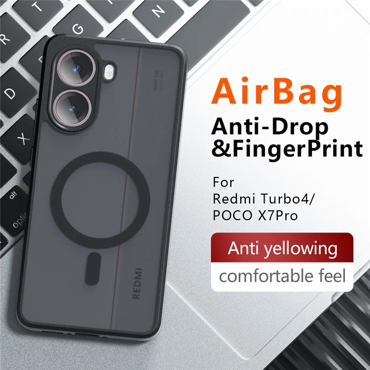 Matte Case for Xiaomi Poco X7 Pro 5G / Redmi Turbo 4 5G Compatible with MagSafe TPU+PC Phone Cover