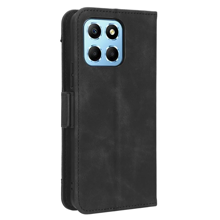 Para Honor 70 Lite 5G / X6 4G / Honor Play6C / X8 5G Funda de teléfono móvil de piel sintética antiimpacto con soporte y múltiples ranuras para tarjetas, cierre magnético y protección integral - Negro