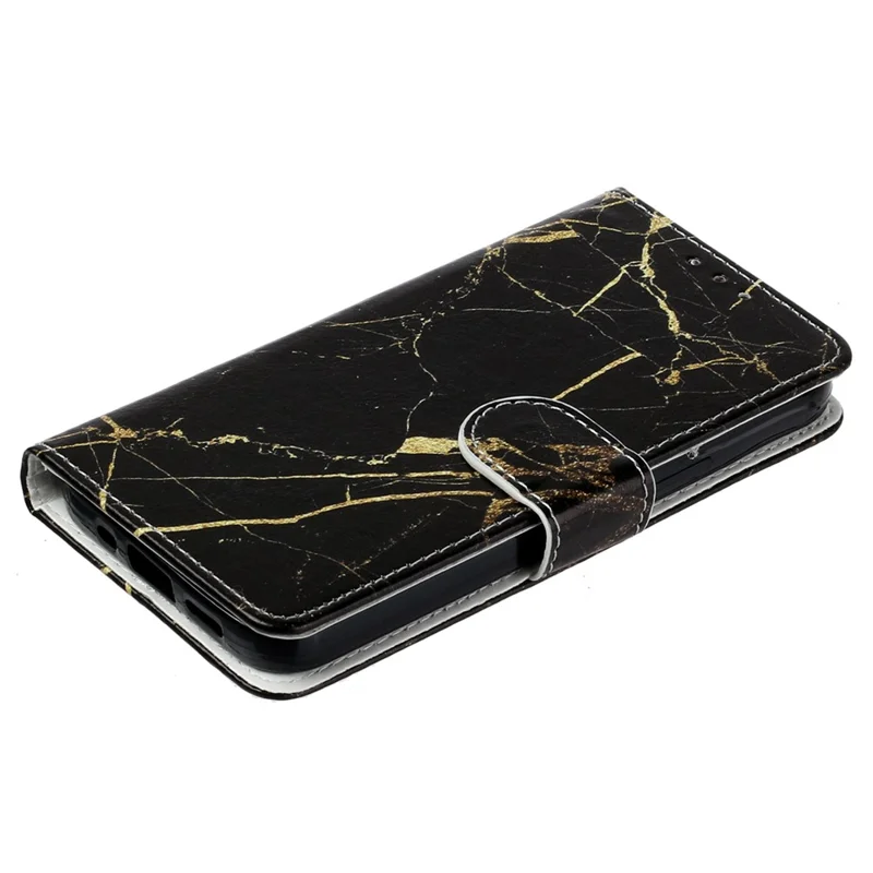 For Xiaomi Redmi Note 14 Pro 4G Case Pattern PU Leather Flip Phone Cover - Black Gold Marble