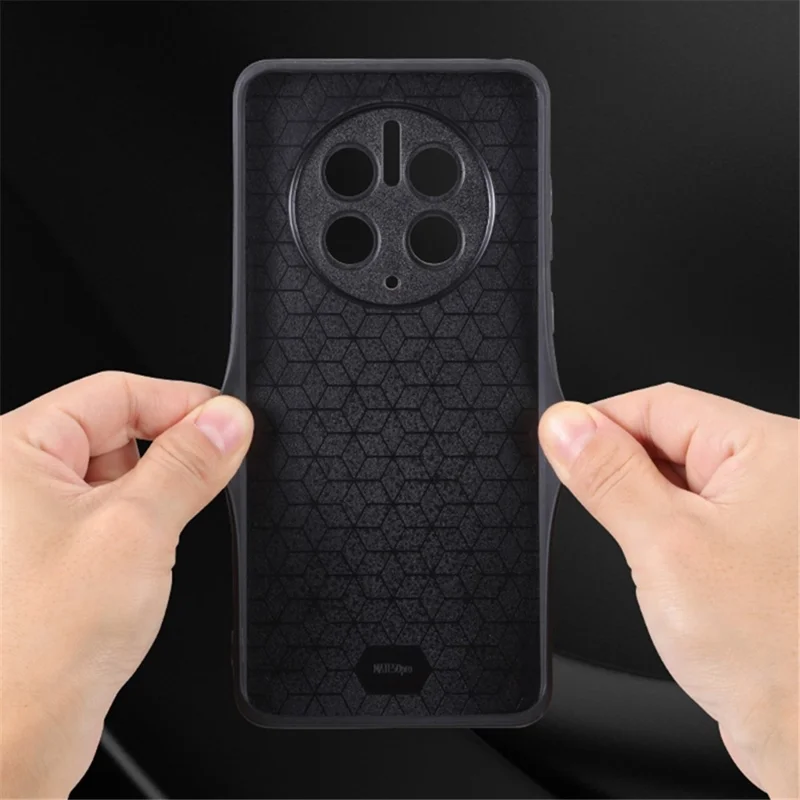 AZNS Cell Phone Cover For Huawei Mate 50 Pro 4G, Imprinted Pattern Anti-drop Phone Case PU Leather Coated TPU Shell - Black