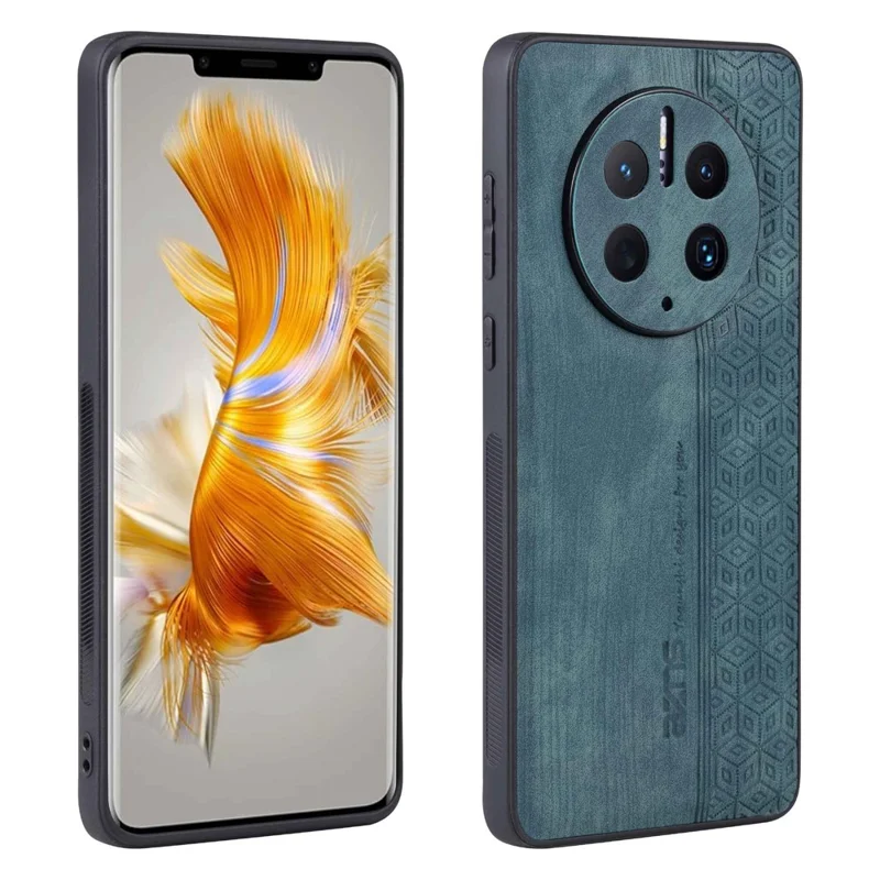 AZNS Cell Phone Cover For Huawei Mate 50 Pro 4G, Imprinted Pattern Anti-drop Phone Case PU Leather Coated TPU Shell - Green