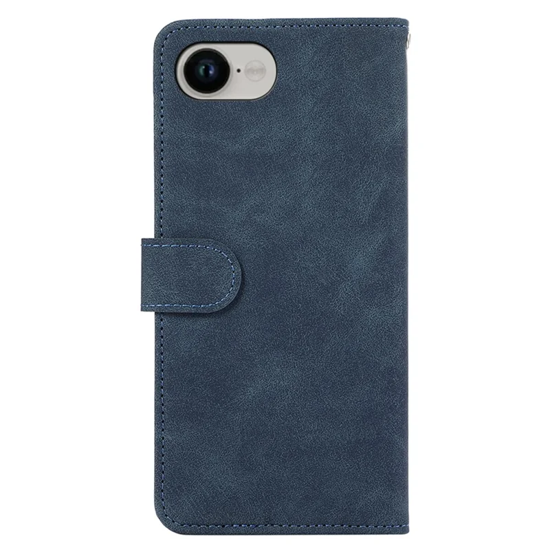 ABEEL For iPhone 17e / 16e Case Color Splicing Leather Flip Phone Cover RFID Blocking - Blue