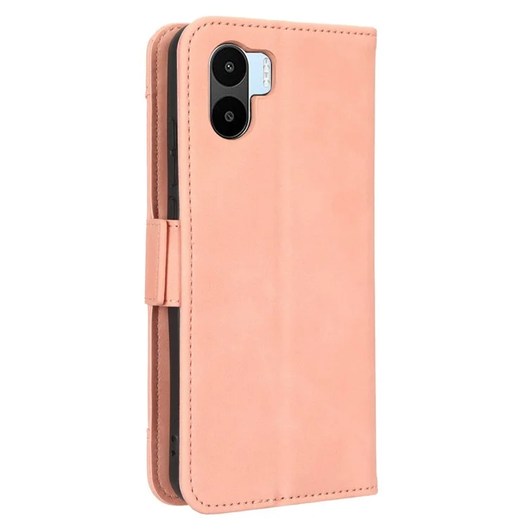 For Xiaomi Redmi A1 4G / A2 4G Multiple Card Slots PU Leather Wallet Cover Dual Magnetic Clasp Mobile Phone Stand Case - Pink