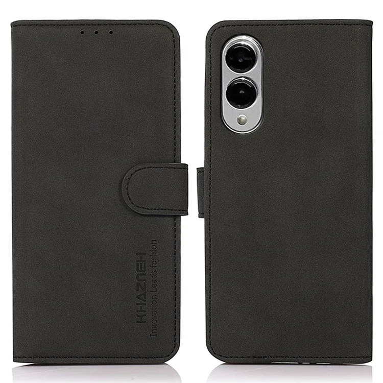 KHAZNEH Estuche para Samsung Galaxy S25 Edge de Cuero PU Cartera Soporte para Teléfono - Negro