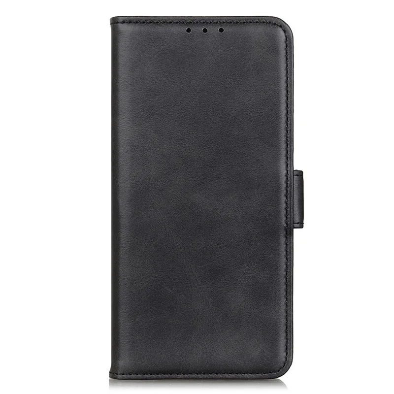 For Samsung Galaxy S25 Edge Case Stand Cowhide Texture PU Leather Phone Cover - Black